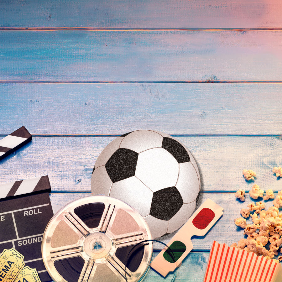 bobine clap lunettes 3d et pop corn ballon de foot