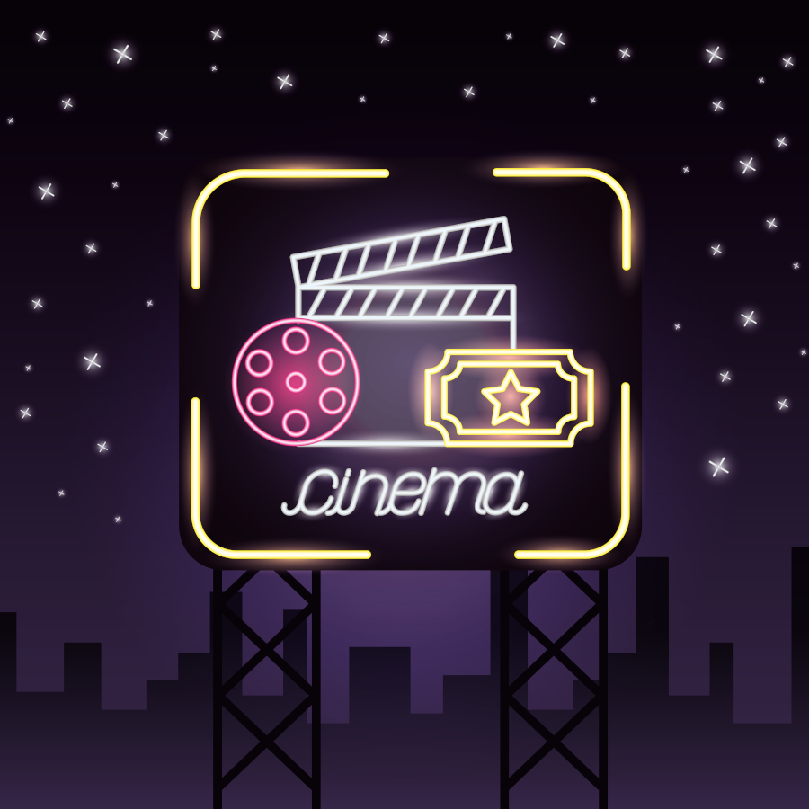 Séance de cinéma sous les étoiles