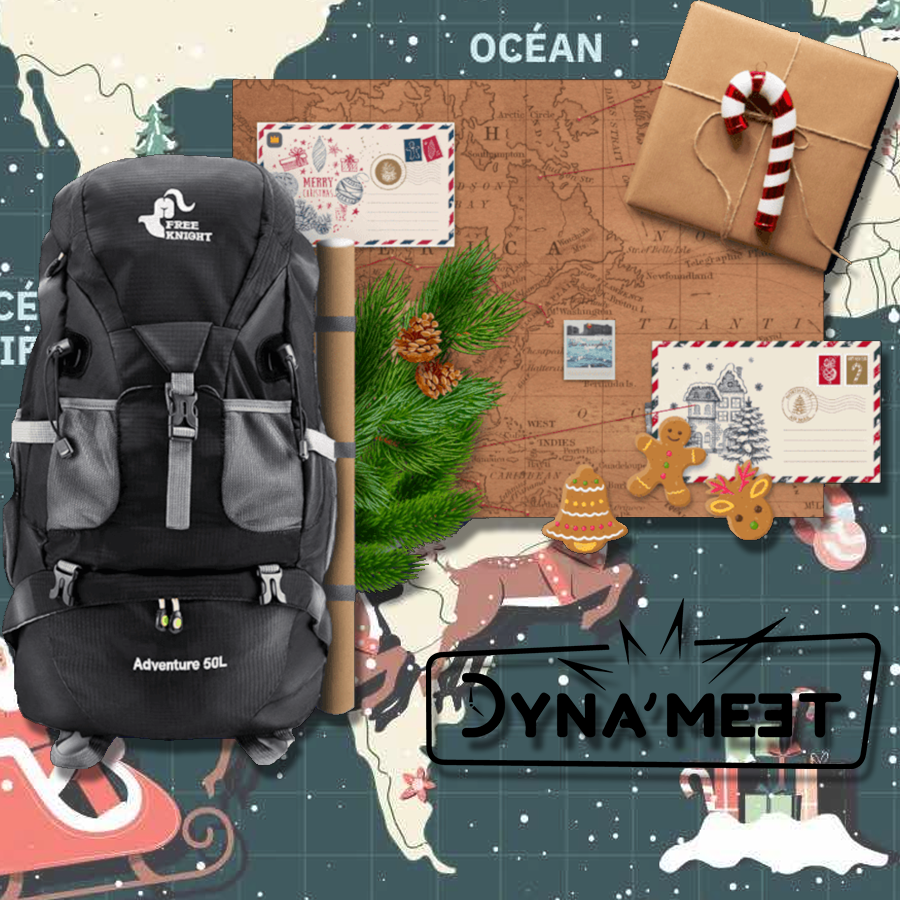 Sac à dos lettres au Père-Noël cadeau branche de sapin