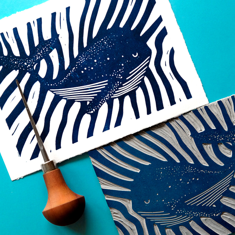 Atelier linogravure avec La Tit'Fabrik