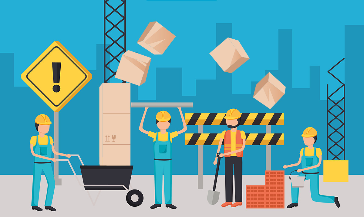 Chantier travaux et cartons