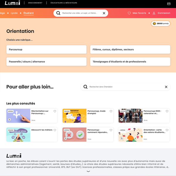 Lumni : Orientation