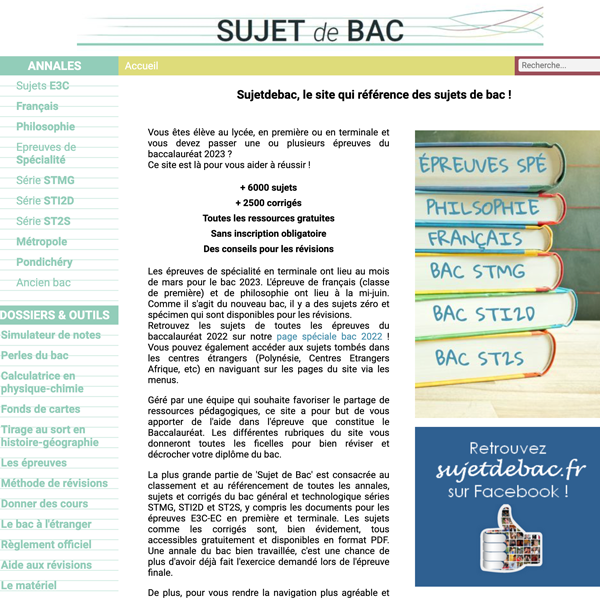 Sujet de bac